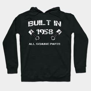 Built in 1958 Car fanatics 62nd Birthday Gift ideas Hoodie